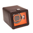 &quot;Windsor&quot; Brown and Orange Single Watch Winder with Cover by Wolf Designs