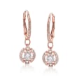 Swarovski Crystal &quot;Sparkling Dance&quot; Floating Crystal Drop Earrings in Rose Gold Plate