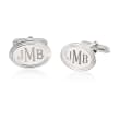 Sterling Silver Personalized Jewelry Set: Cuff Links and Shirt Studs