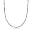 Italian 4mm Sterling Silver Crisscross Chain Necklace