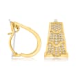 C. 1980 Vintage 2.00 ct. t.w. Diamond Curved Earrings in 18kt Yellow Gold