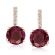10.00 ct. t.w. Ruby Earrings with White Topaz Accents in 14kt Gold Over Sterling