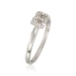 Diamond Accent Mini Initial &quot;M&quot; Ring in Sterling Silver