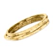 Italian 18kt Gold Over Sterling Jewelry Set: Three Hammered Bangle Bracelets