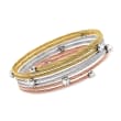ALOR Tri-Colored Stainless Steel Cable Coil Bracelet