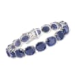 70.00 ct. t.w. Sapphire Tennis Bracelet in Sterling Silver