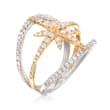 1.05 ct. t.w. Diamond Starburst Open-Space Ring in 14kt Two-Tone Gold