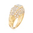 C. 1990 Vintage 3.83 ct. t.w. Diamond Dome Ring in 18kt Yellow Gold