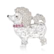 .10 ct. t.w. Diamond Poodle Pin Pendant with Pink Sapphire Accents in Sterling Silver