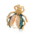 Italian 20x15mm Cultured Baroque Pearl and .30 ct. t.w. CZ Bug Pin in 18kt Gold Over Sterling