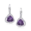 6.00 ct. t.w. Amethyst Drop Earrings with Diamond Accents in Sterling Silver