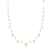 14kt Yellow Gold Bead Drop Station Necklace