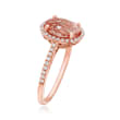 2.40 Carat Morganite and .33 ct. t.w. Diamond Ring in 14kt Rose Gold