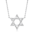 .25 ct. t.w. Diamond Star of David Necklace in Sterling Silver
