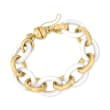 Andiamo 14kt Yellow Gold Over Resin and White Agate Bracelet with Magnetic Clasp