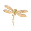 .88 ct. t.w. Multi-Stone Dragonfly Pin Pendant in 18kt Gold Over Sterling