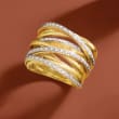 .25 ct. t.w. Diamond Highway Ring in 18kt Gold Over Sterling