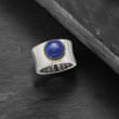 Lapis Cabochon Ring in 14kt Yellow Gold and Sterling Silver
