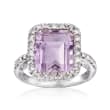 5.75 Carat Amethyst and .25 ct. t.w. Diamond Ring in Sterling Silver