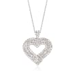 1.00 ct. t.w. Diamond Heart Pendant Necklace in 14kt White Gold