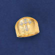 .10 ct. t.w. Diamond Cross Ring in 18kt Gold Over Sterling