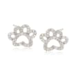.15 ct. t.w. Diamond Open Paw Print Stud Earrings in Sterling Silver