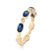 1.40 ct. t.w. Sapphire and Diamond Accent Ring in 14kt Yellow Gold