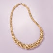 Italian 18kt Yellow Gold Graduated Byzantine Necklace