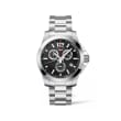 Longines Conquest Men's 44mm Chronograph Stainless Steel Watch - Black Dial