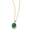 1.70 Carat Emerald Pendant Necklace with Diamond Accents in 14kt Yellow Gold