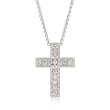 Roberto Coin &quot;Princess&quot; .23 ct. t.w. Diamond Cross Necklace in 18kt White Gold