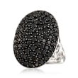 3.00 ct. t.w. Black Spinel Oval Ring in Sterling Silver