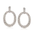 .50 ct. t.w. Diamond Oval Drop Earrings in Sterling Silver