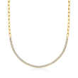 1.00 ct. t.w. Diamond Tennis Paper Clip Link Necklace in 18kt Gold Over Sterling