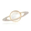 Mother-of-Pearl and .20 ct. t.w. Diamond Planet Pin in 18kt Yellow Gold Over Sterling Silver