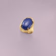 Lapis Ring in 14kt Gold Over Sterling