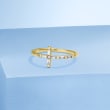 .16 ct. t.w. Diamond Cross Ring in 14kt Yellow Gold