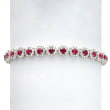 5.50 ct. t.w. Ruby and 3.00 ct. t.w. Diamond Tennis Bracelet in 14kt White Gold