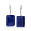 Lapis and .10 ct. t.w. Diamond Drop Earrings in Sterling Silver