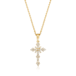 .25 ct. t.w. Diamond Cross Pendant Necklace in 18kt Gold Over Sterling