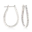 1.00 ct. t.w. Diamond Inside-Outside U-Hoop Earrings in 14kt White Gold