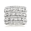 6.56 ct. t.w. Multi-Shaped CZ Multi-Row Eternity Band in Sterling Silver