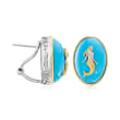 Turquoise Mermaid Earrings in Sterling Silver and 18kt Gold Over Sterling