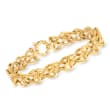Italian 18kt Yellow Gold Interlocking Link Bracelet
