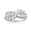 C. 1970 Vintage 1.50 ct. t.w. Diamond Curve Ring in 14kt White Gold