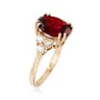 5.50 Carat Garnet and .55 ct. t.w. Diamond Ring in 14kt Yellow Gold
