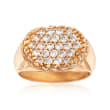 Italian .85 ct. t.w. CZ Ring in 24kt Rose Gold Over Sterling