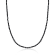 25.00 ct. t.w. Black Diamond Bead Necklace with 14kt White Gold