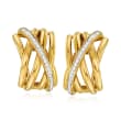 .29 ct. t.w. Diamond Crisscross Earrings in 14kt Yellow Gold