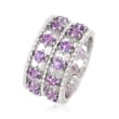 Andrea Candela &quot;Cava&quot; 2.20 ct. t.w. Amethyst Two-Row Ring in Sterling Silver